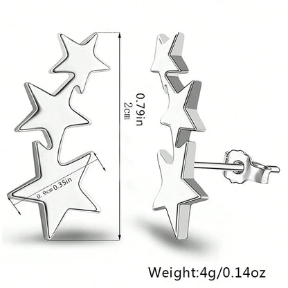 1 Pair French Style Simple Style Star Stainless Steel Ear Studs