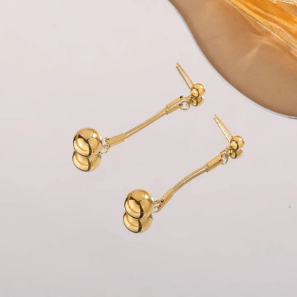 1 Pair French Style Tropical Streetwear Geometric Plating 304 Stainless Steel 18K Gold Plated Drop Earrings