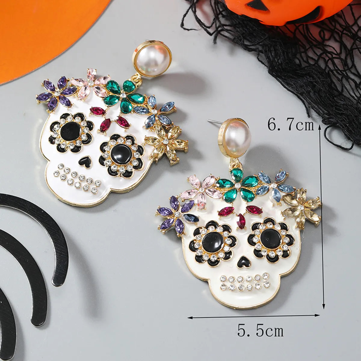 1 Pair Funny Animal Plating Inlay Alloy Rhinestones Gold Plated Ear Studs