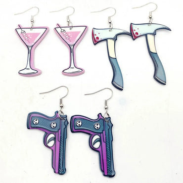 1 Pair Funny Cartoon Arylic Drop Earrings