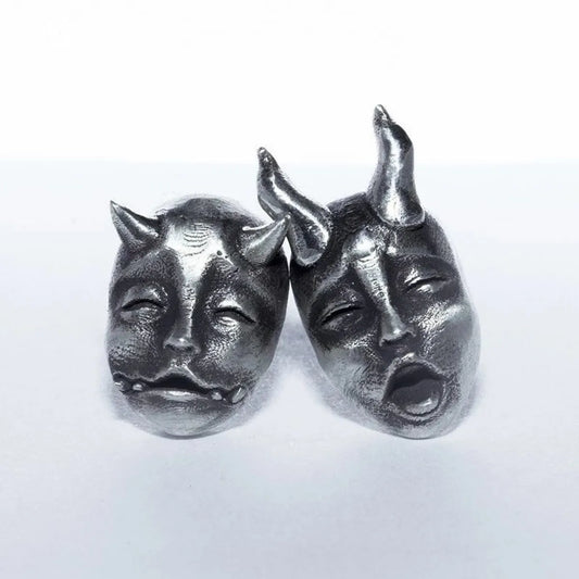 1 Pair Funny Cartoon Asymmetrical Alloy Ear Studs