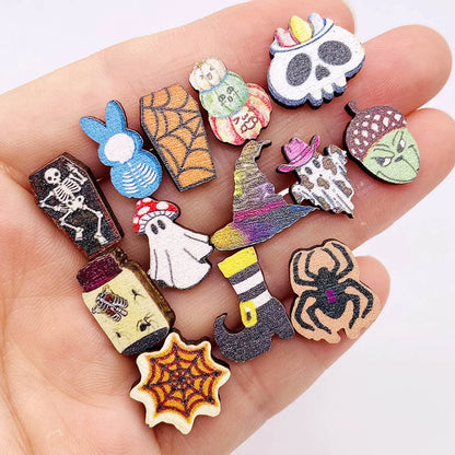 1 Pair Funny Cartoon Character Wood Ear Studs