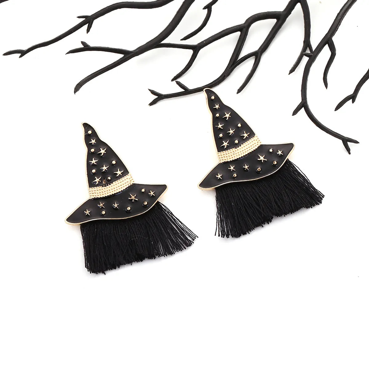 1 Pair Funny Classic Style Halloween Pattern Hat Tassel Enamel Plating Alloy Drop Earrings