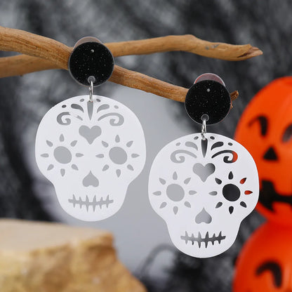 1 Pair Funny Classic Style Skull Arylic Drop Earrings