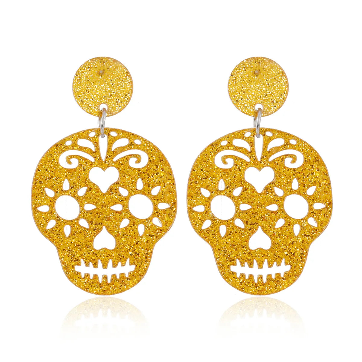 1 Pair Funny Classic Style Skull Arylic Drop Earrings