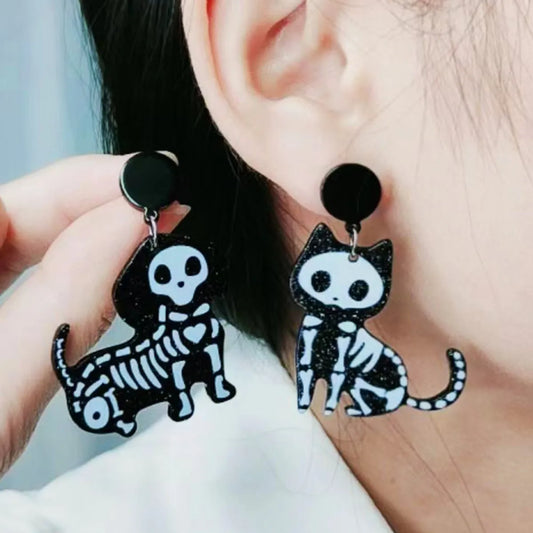 1 Pair Funny Color Block Printing Arylic Earrings