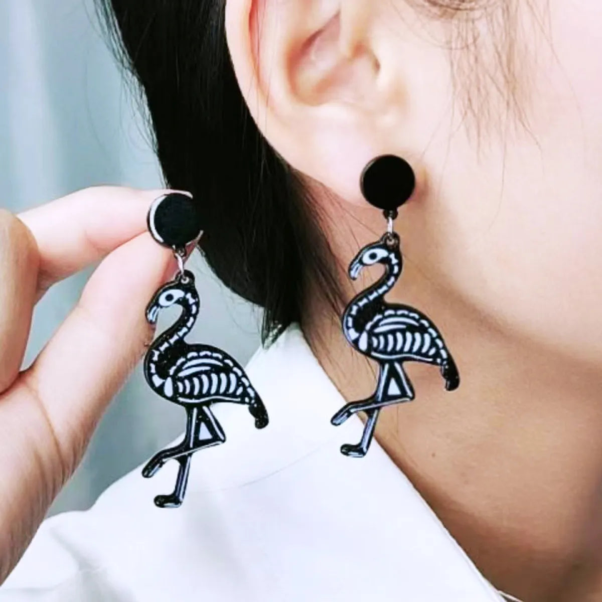 1 Pair Funny Color Block Printing Arylic Earrings