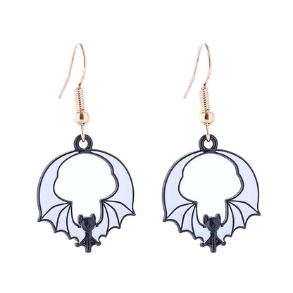 1 Pair Funny Cool Style Pumpkin Skull Ghost Enamel Alloy Drop Earrings