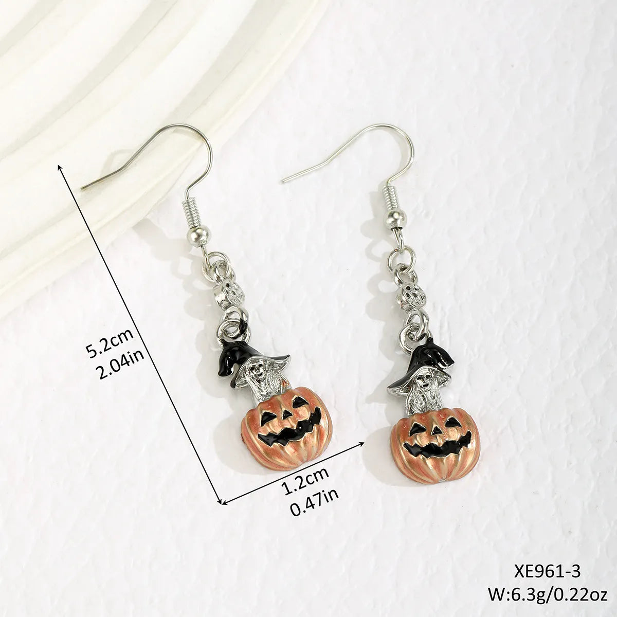 1 Pair Funny Cool Style Pumpkin Spider Bat Inlay Alloy Resin Drop Earrings