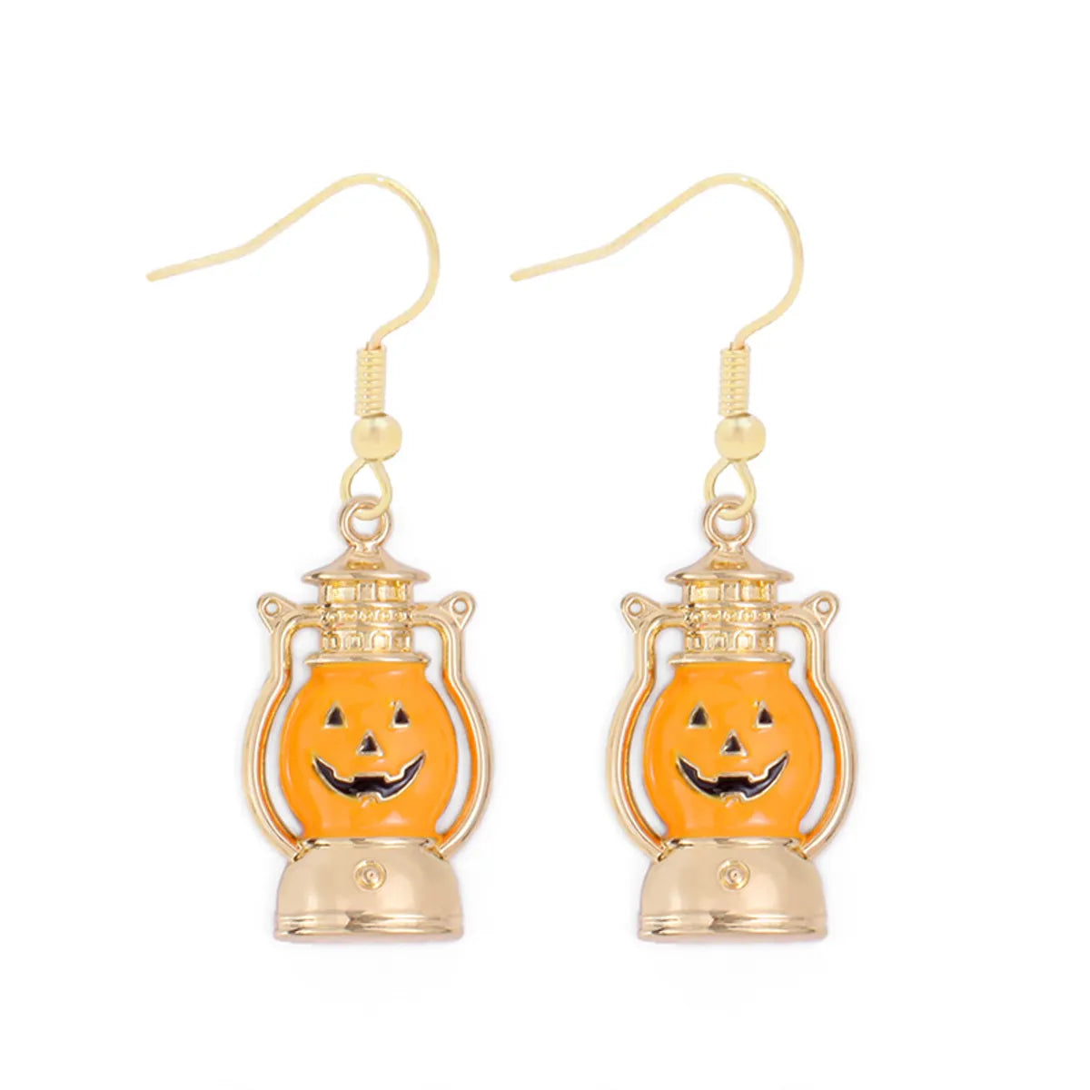 1 Pair Funny Cool Style Pumpkin Spider Web Ghost Enamel Zinc Alloy Drop Earrings