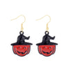 1 Pair Funny Cool Style Pumpkin Spider Web Ghost Enamel Zinc Alloy Drop Earrings