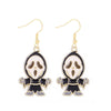 1 Pair Funny Cool Style Pumpkin Spider Web Ghost Enamel Zinc Alloy Drop Earrings