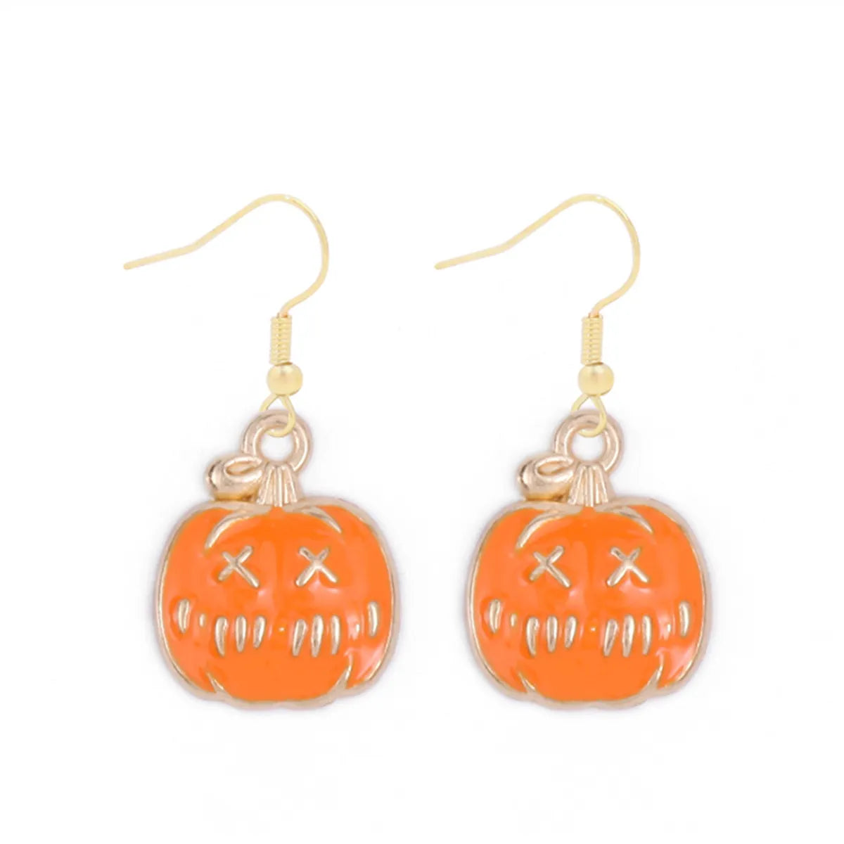 1 Pair Funny Cool Style Pumpkin Spider Web Ghost Enamel Zinc Alloy Drop Earrings