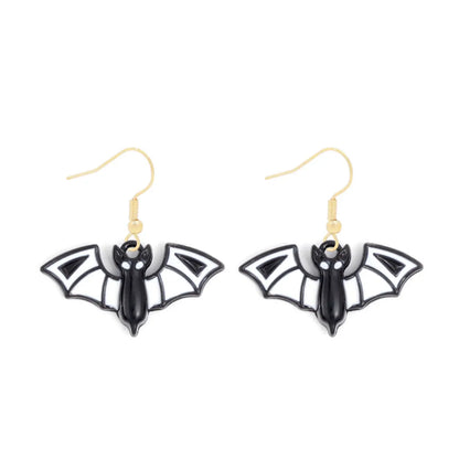 1 Pair Funny Cool Style Pumpkin Spider Web Ghost Enamel Zinc Alloy Drop Earrings