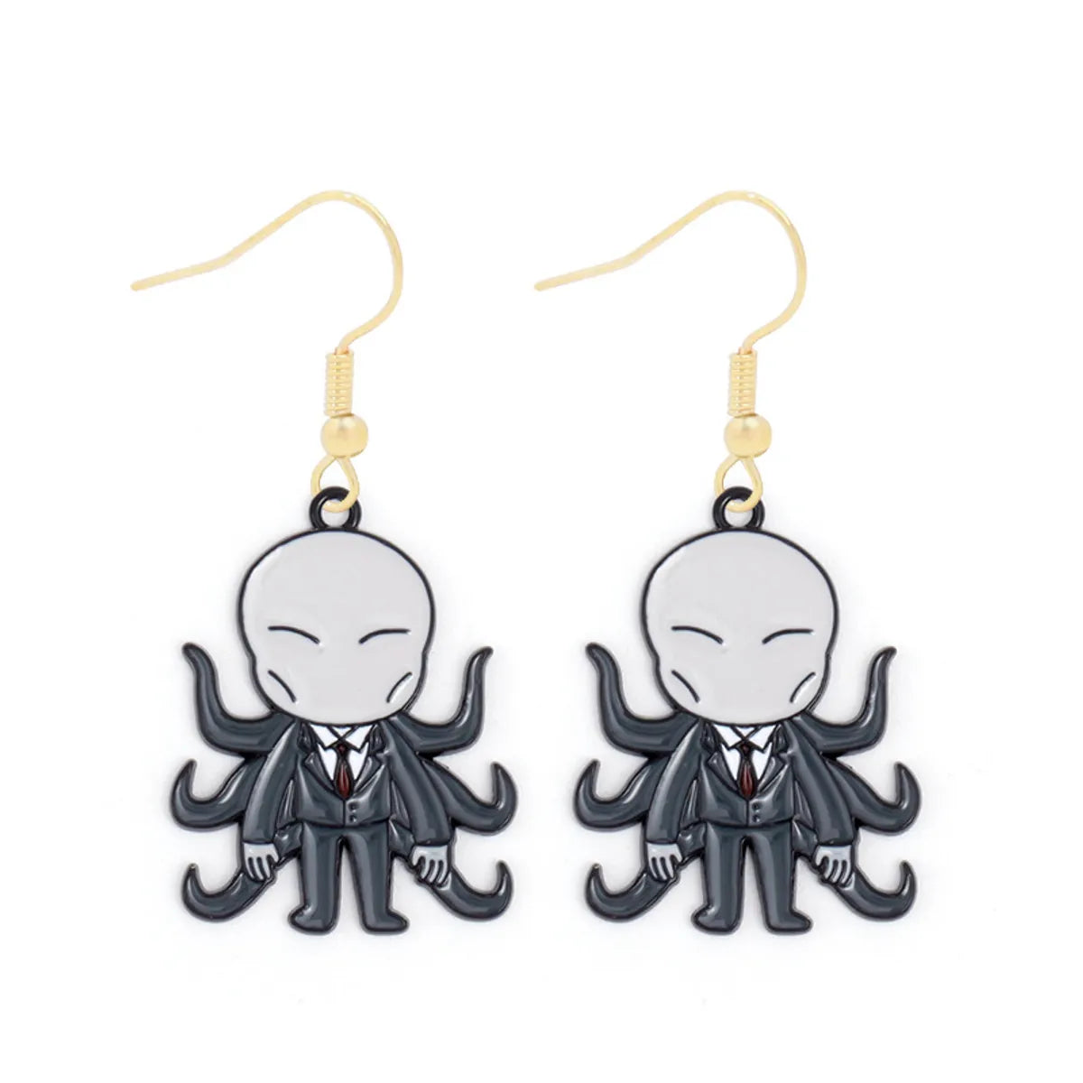 1 Pair Funny Cool Style Pumpkin Spider Web Ghost Enamel Zinc Alloy Drop Earrings