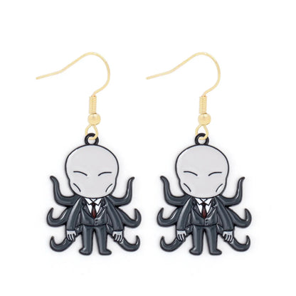 1 Pair Funny Cool Style Pumpkin Spider Web Ghost Enamel Zinc Alloy Drop Earrings