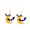 1 Pair Funny Cool Style Pumpkin Spider Web Ghost Enamel Zinc Alloy Drop Earrings