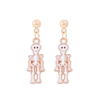 1 Pair Funny Cool Style Pumpkin Spider Web Ghost Enamel Zinc Alloy Drop Earrings