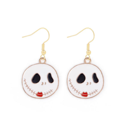 1 Pair Funny Cool Style Pumpkin Spider Web Ghost Enamel Zinc Alloy Drop Earrings