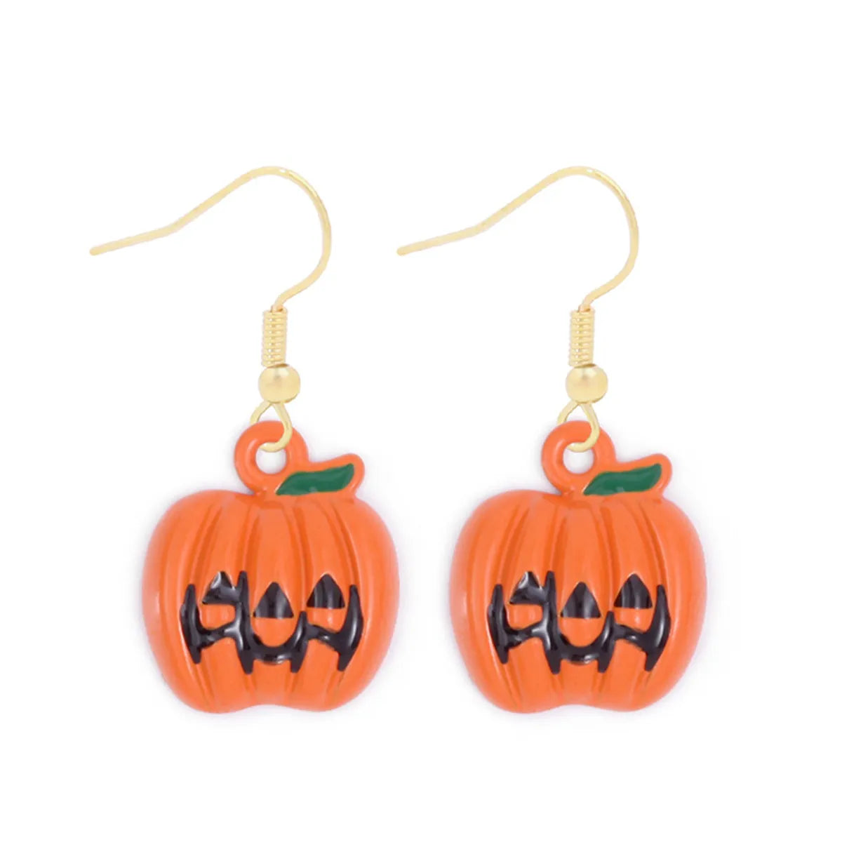 1 Pair Funny Cool Style Pumpkin Spider Web Ghost Enamel Zinc Alloy Drop Earrings