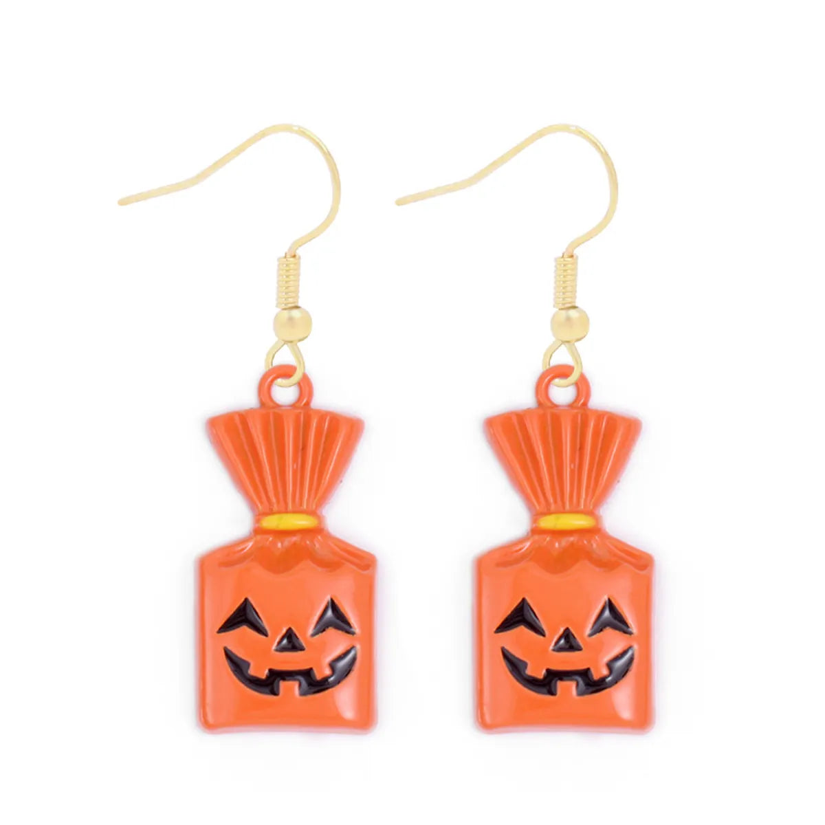 1 Pair Funny Cool Style Pumpkin Spider Web Ghost Enamel Zinc Alloy Drop Earrings