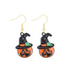 1 Pair Funny Cool Style Pumpkin Spider Web Ghost Enamel Zinc Alloy Drop Earrings