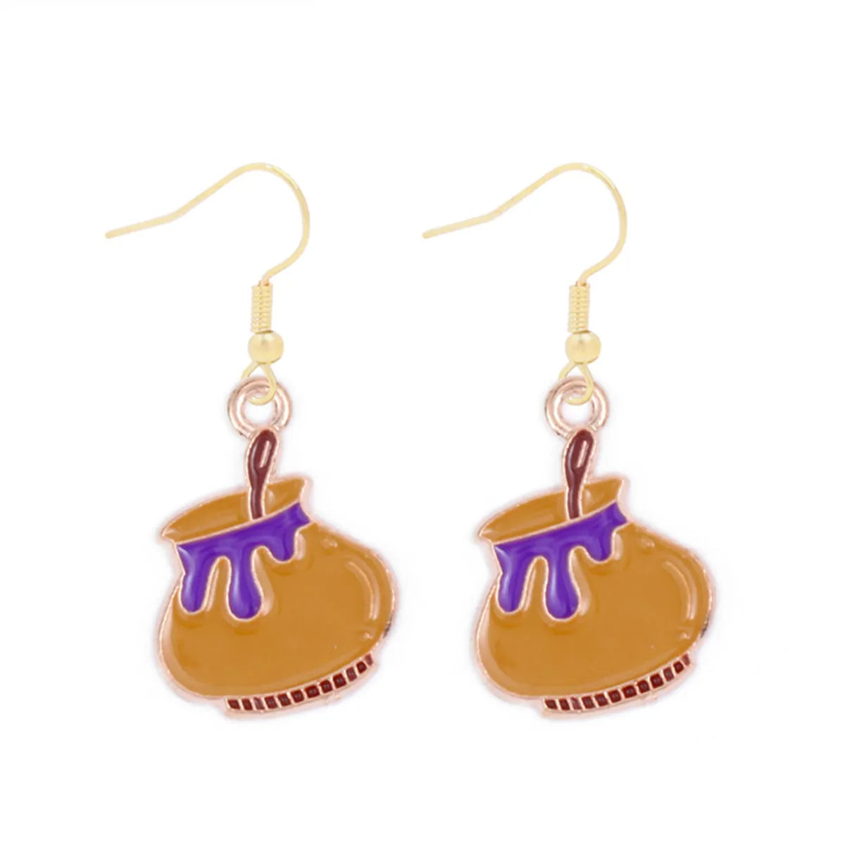 1 Pair Funny Cool Style Pumpkin Spider Web Ghost Enamel Zinc Alloy Drop Earrings