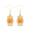 1 Pair Funny Cool Style Pumpkin Spider Web Ghost Enamel Zinc Alloy Drop Earrings