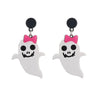 1 Pair Funny Cool Style Skull Ghost Arylic Drop Earrings