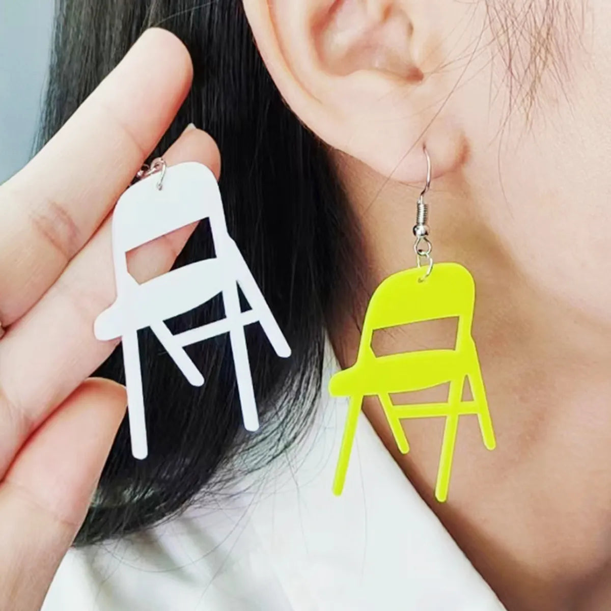 1 Pair Funny Geometric Irregular Arylic Drop Earrings