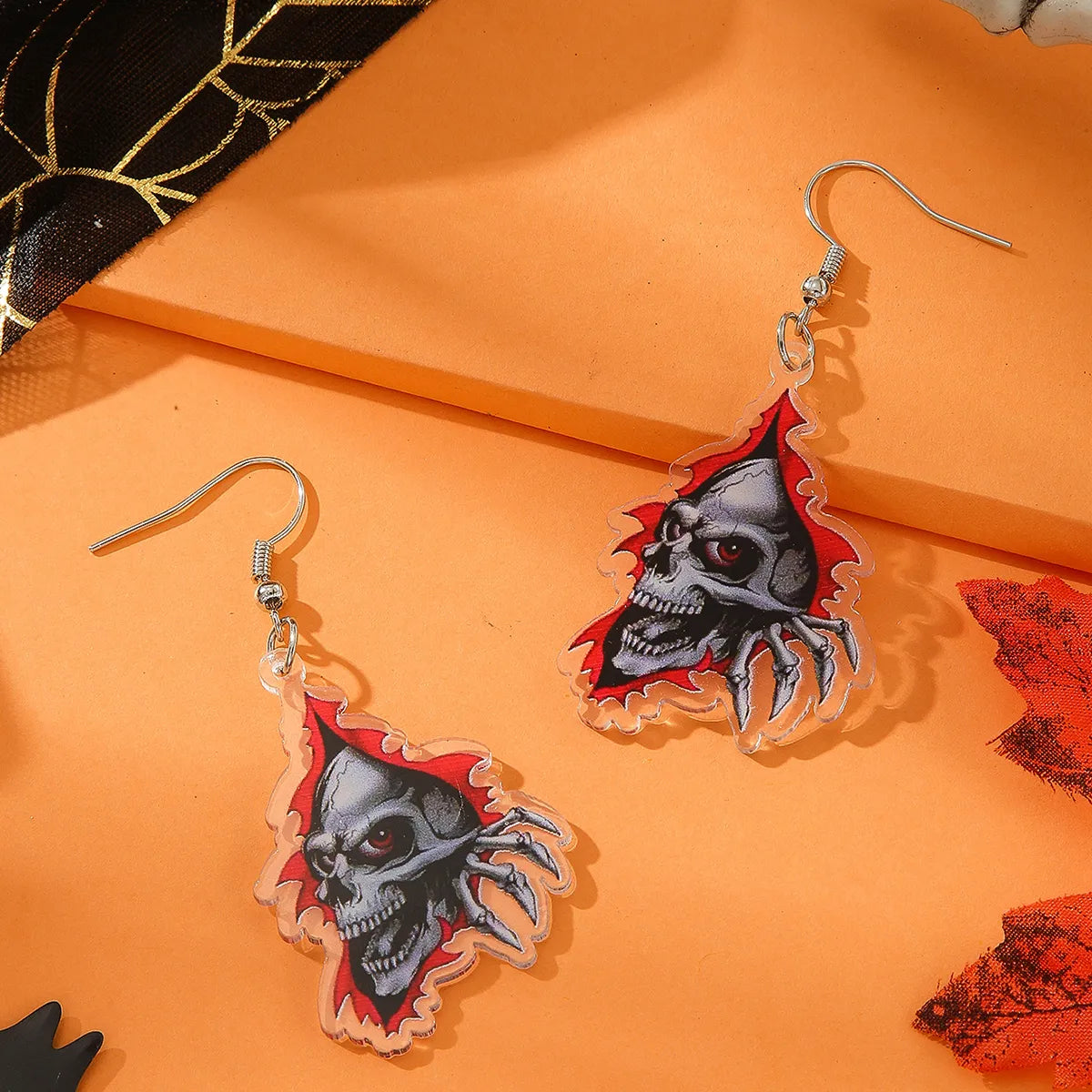 1 Pair Funny Halloween Pattern Arylic Drop Earrings