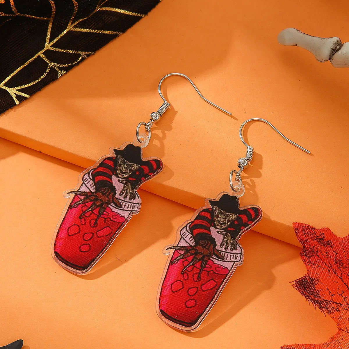 1 Pair Funny Halloween Pattern Arylic Drop Earrings