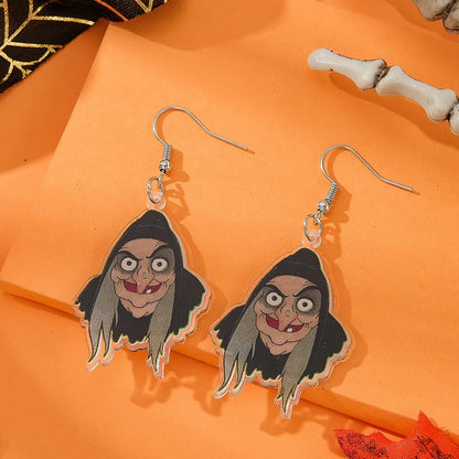 1 Pair Funny Halloween Pattern Arylic Drop Earrings