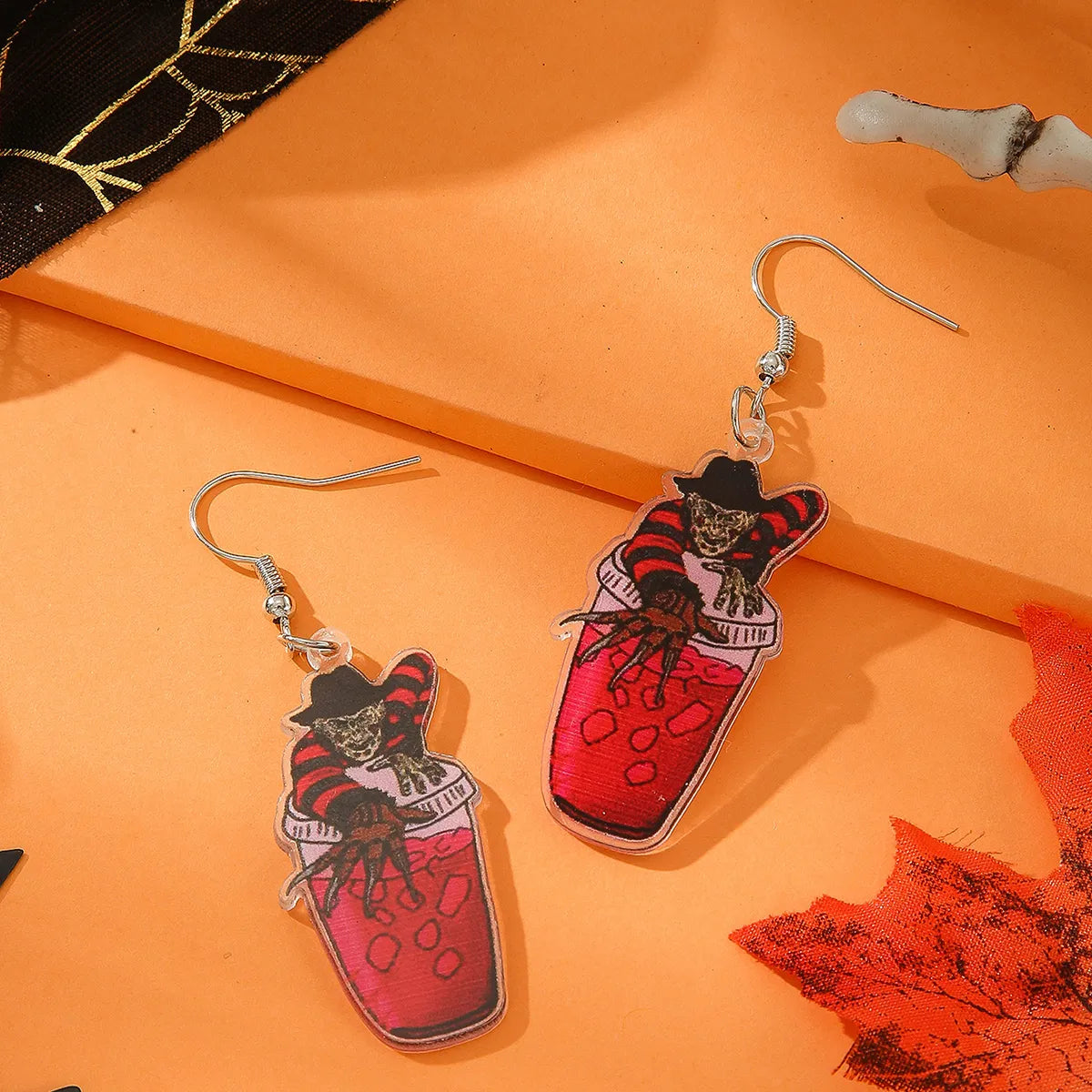 1 Pair Funny Halloween Pattern Arylic Drop Earrings