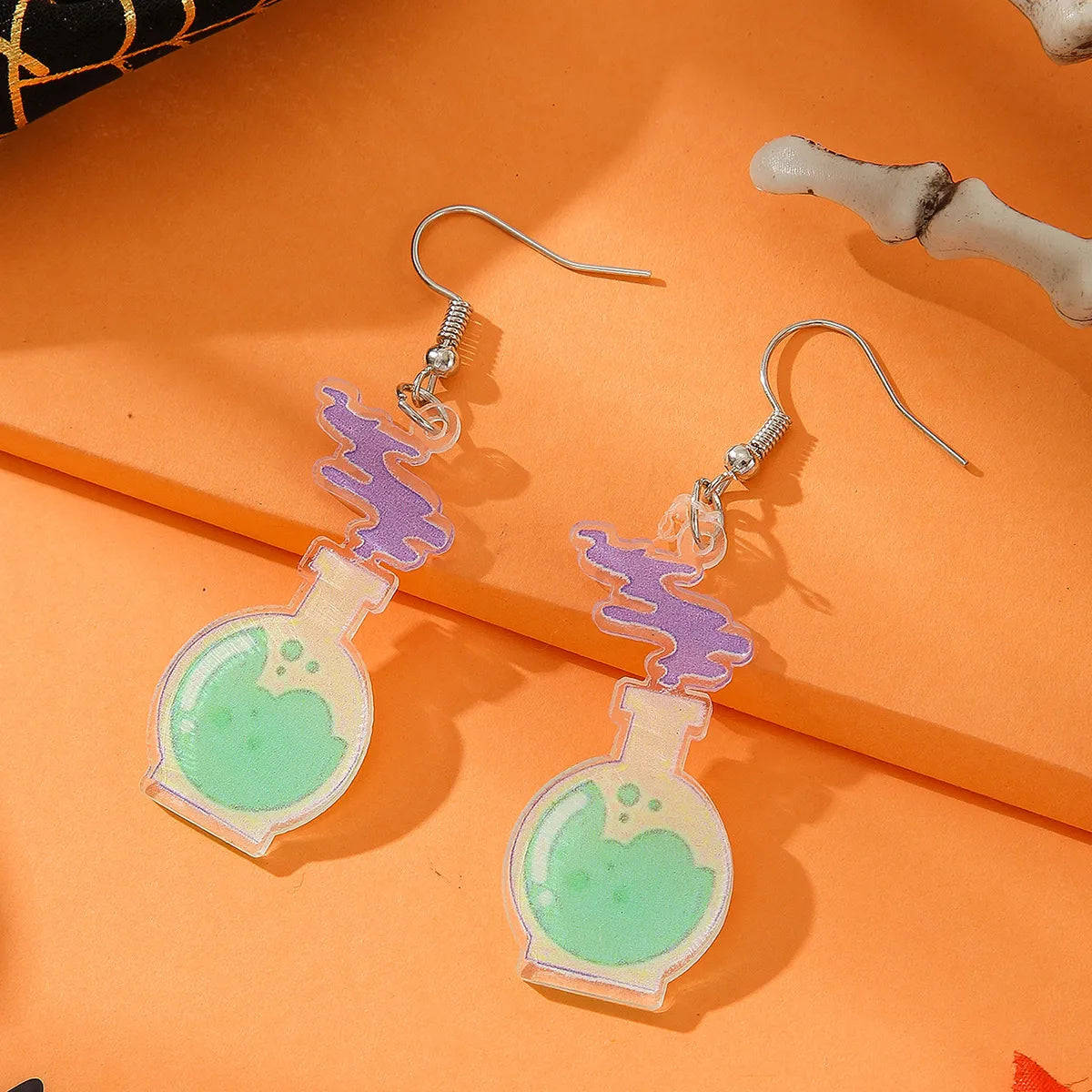 1 Pair Funny Halloween Pattern Arylic Drop Earrings