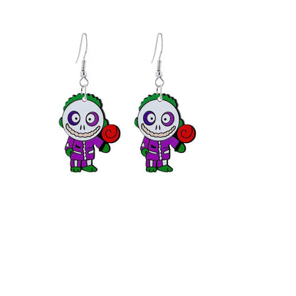 1 Pair Funny Human Grimace 304 Stainless Steel Arylic Acrylic Drop Earrings