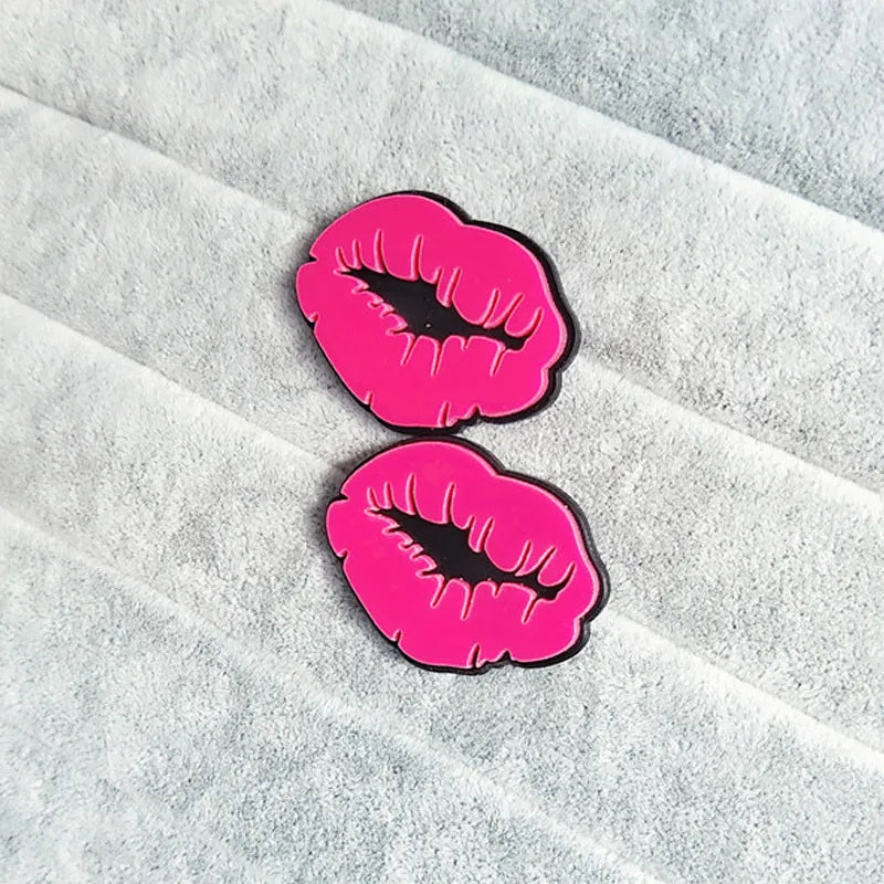 1 Pair Funny Lips Arylic Ear Studs