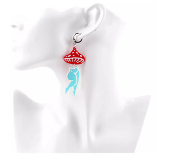 1 Pair Funny Mushroom Arylic Drop Earrings