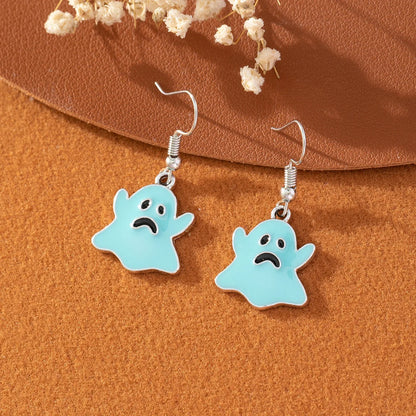 1 Pair Funny Pumpkin Stainless Steel Drop Earrings