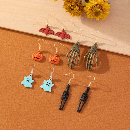 1 Pair Funny Pumpkin Stainless Steel Drop Earrings