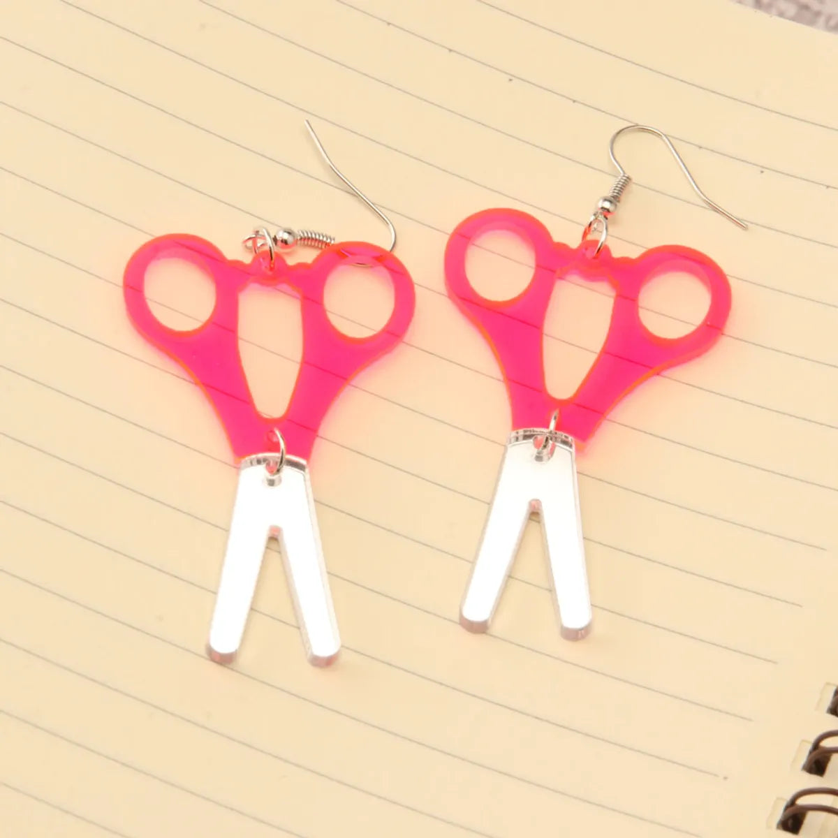 1 Pair Funny Scissors Stainless Steel Arylic Drop Earrings