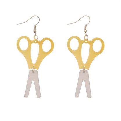 1 Pair Funny Scissors Stainless Steel Arylic Drop Earrings