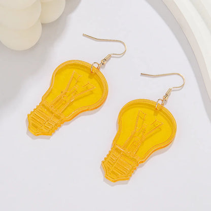 1 Pair Funny Simple Style Artistic Bulb Arylic Drop Earrings