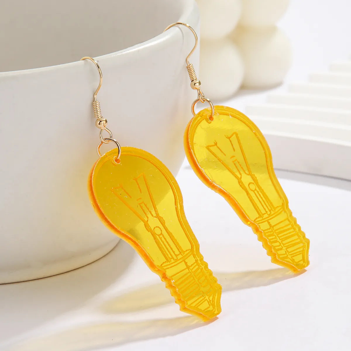 1 Pair Funny Simple Style Artistic Bulb Arylic Drop Earrings