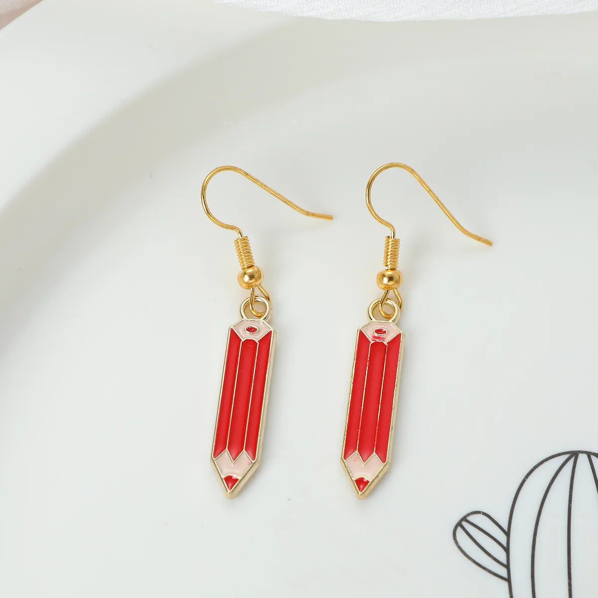 1 Pair Funny Simple Style Letter Patchwork Alloy Drop Earrings