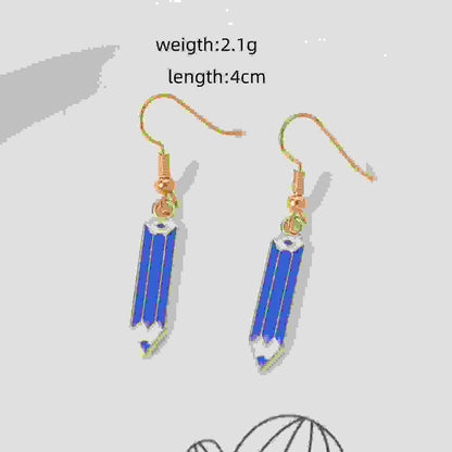 1 Pair Funny Simple Style Letter Patchwork Alloy Drop Earrings