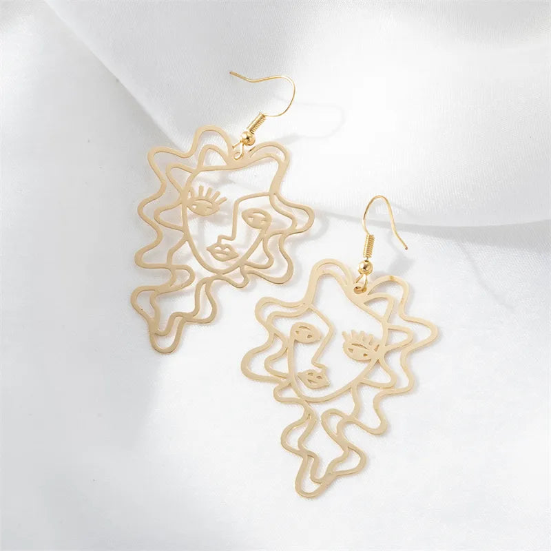 1 Pair Funny Simple Style Solid Color Alloy Drop Earrings