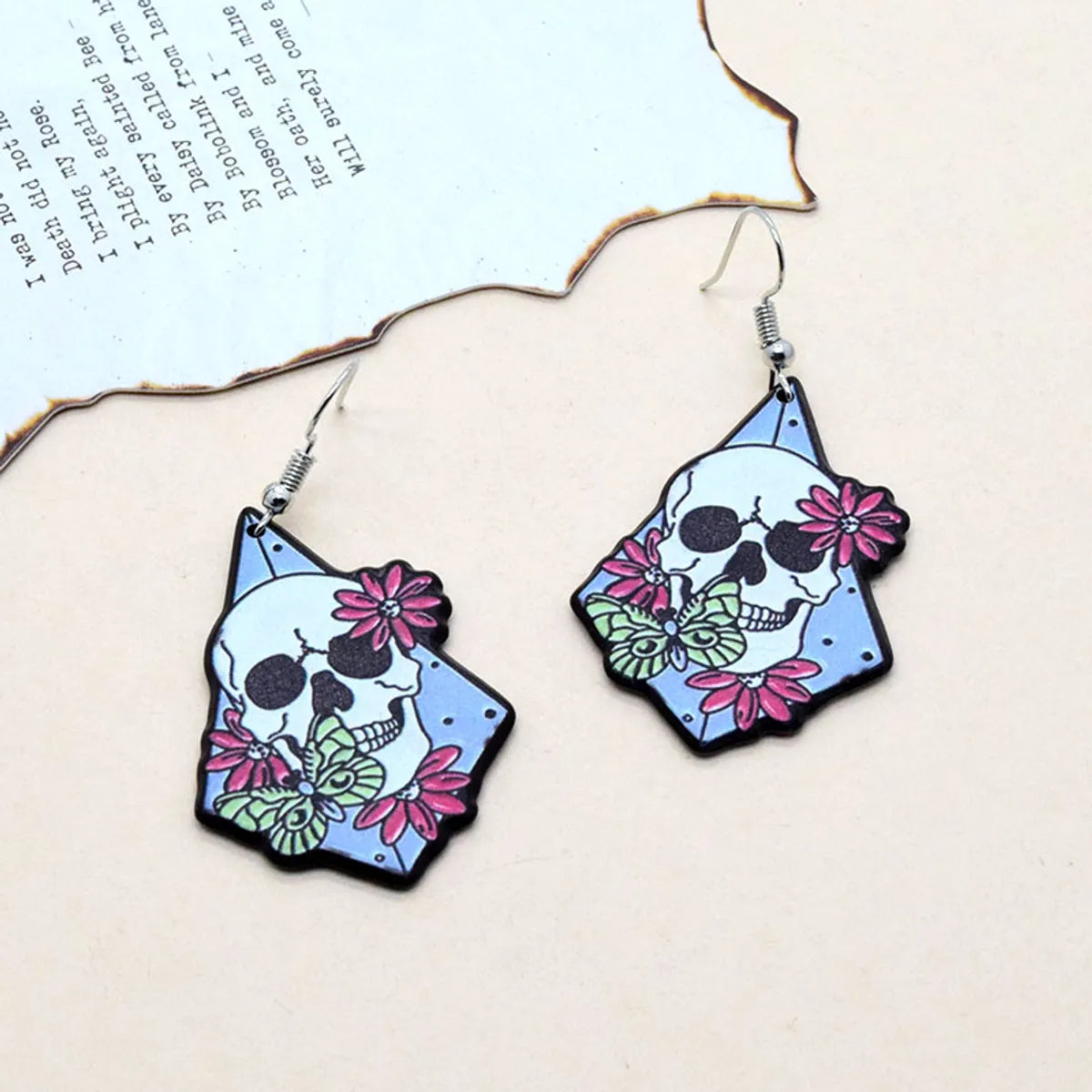 1 Pair Funny Skull Arylic