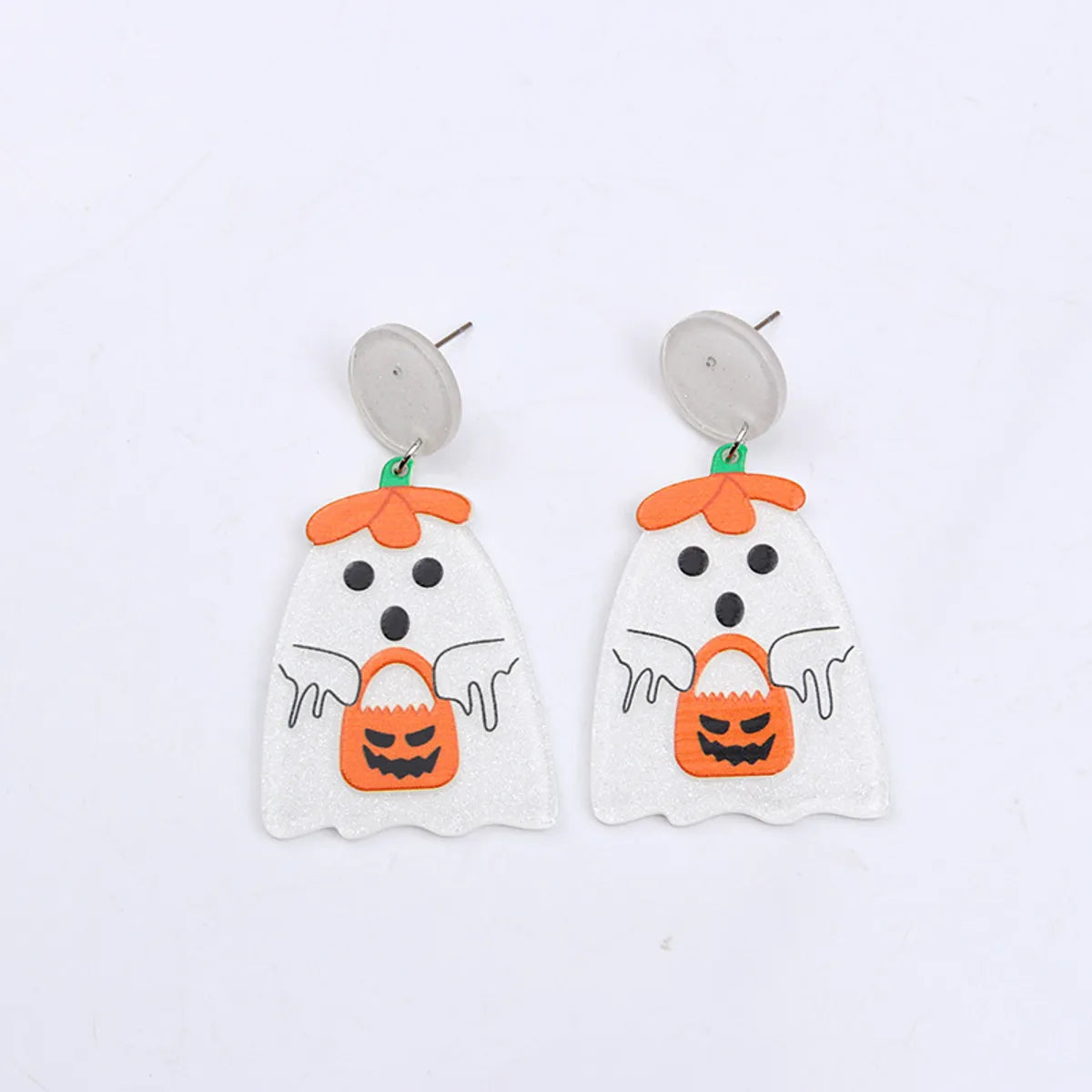 1 Pair Funny Skull Printing Arylic Drop Earrings