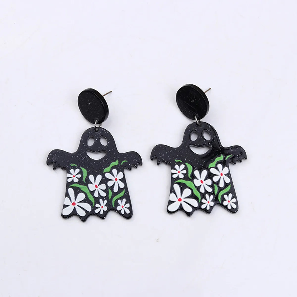 1 Pair Funny Skull Printing Arylic Drop Earrings